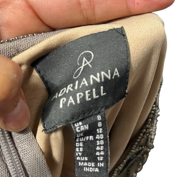 Adrianna Papell Women’s Beaded Mesh Cocktail Dress / Size-8 - Picture 10 of 16